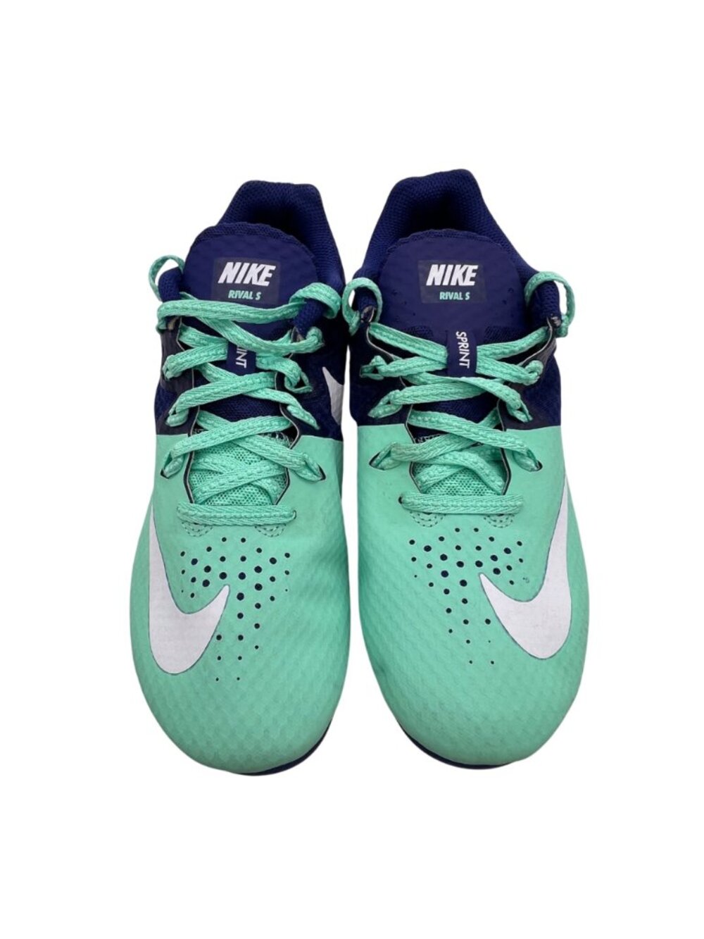 Nike Rival S Racing Sprint Track Spike Shoes Womens US 8 EU 39 Mint Green & Navy - Picture 9 of 16